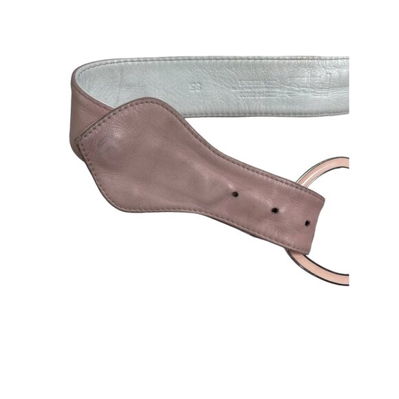 Authentic Dolce & Gabbana Blush Pink Silvertone Leather Belt Italy Size 85/34” - Picture 6 of 12